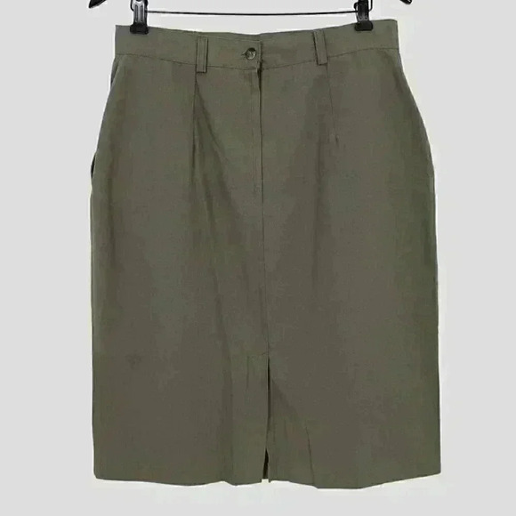 AUDREY L vintage ladies pencil skirt SIZE‎ 14 tan - Picture 2 of 6